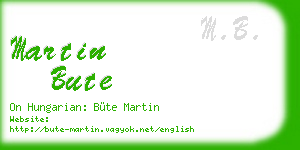 martin bute business card